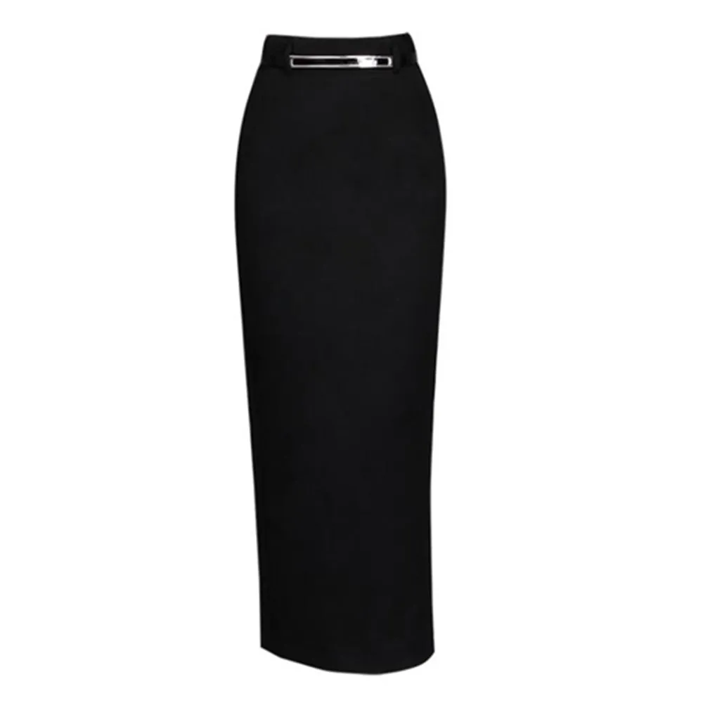 

Women 2021 Autumn Winter Fashion Woolen Skirts With Belt Female Slim Package Hip Skirts Ladies High Waist Long Skirts