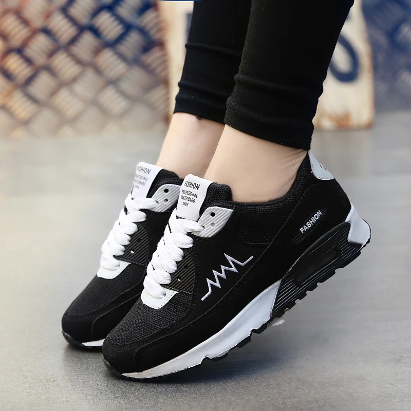 Женские модные кроссовки спортивные для бега пара баскетбольных женщин черные