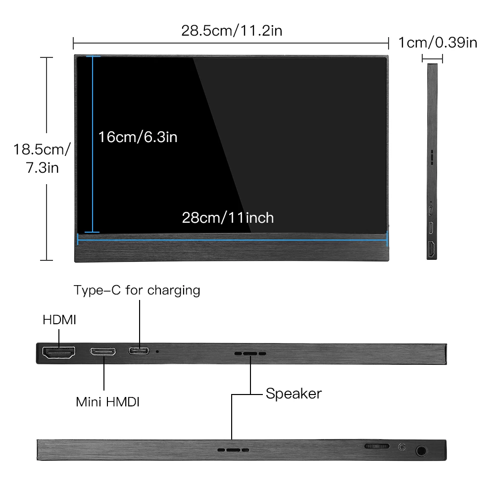 Портативный игровой монитор Eyoyo EM12U 12 5 дюйма IPS MoniEyoyo ЖК экран Hdmi ips 1080p FHD второй