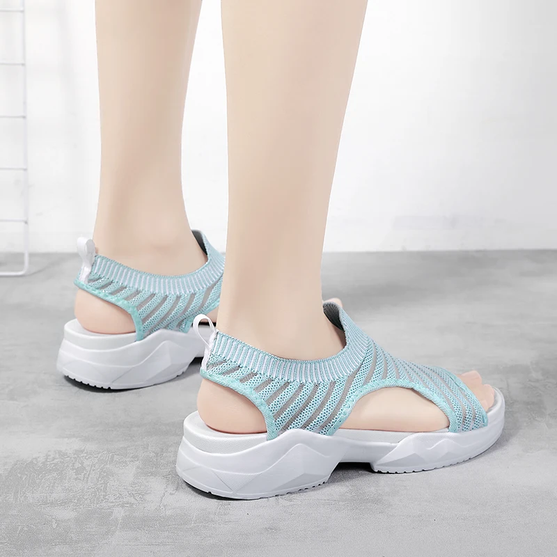 

2021 Gladiator Platform Women's Sandals Summer Gingham Shoes Women Quality Mesh Sandals For Women Sandalias De Mujer Size:35-42