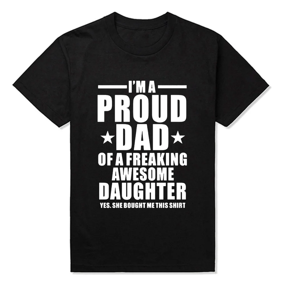 Классные повседневные Забавные футболки с надписью «я гордый папа страшных потрясающих дочери», мужские подарочные футболки для шуток, хло...