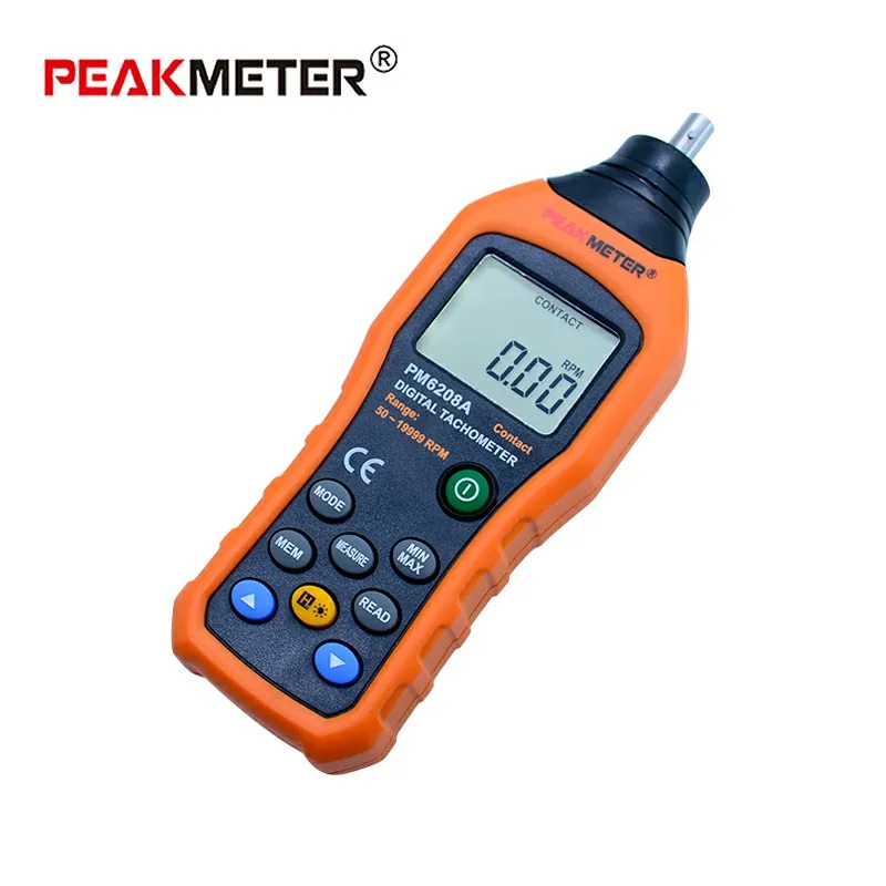 PEAKMETER PM6208A цифровой тахометр ручной Связаться двигателя Цифровой широкий