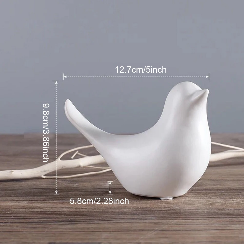 

Nordic Creative White Ceramic Bird Figurines Room Table Home Decoration House Bird Accessories Party Crafts Ceramic Wedding Gift