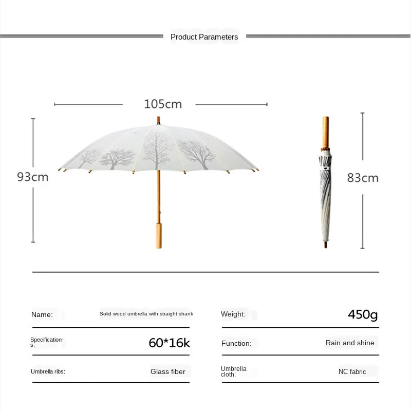 

Chinese Style Long Handle Umbrella 16 Bones Retro Art Antique Double Umbrella Chinese Style Hanfu Straight Handle LoversUmbrella