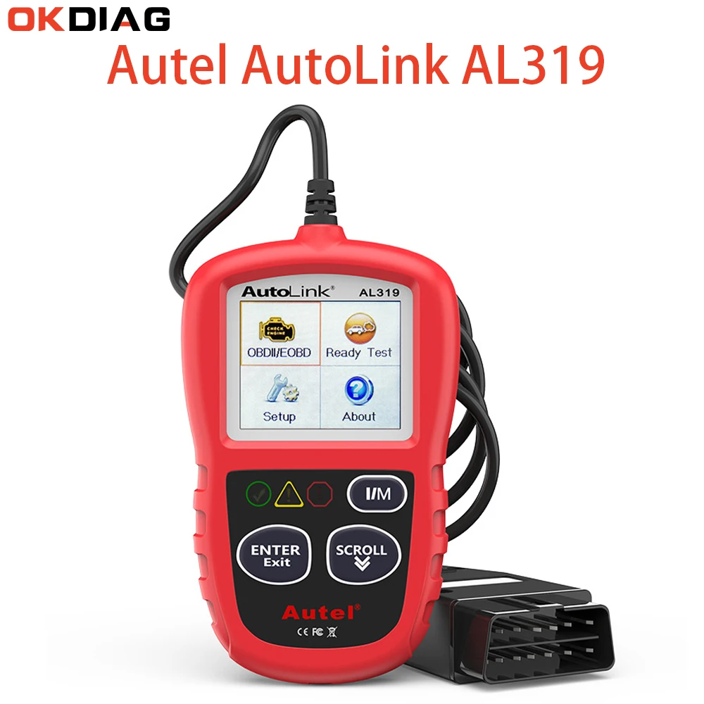 Autel-herramienta de diagnóstico automático AutoLink AL319, autoescáner OBD II/EOBD, lector de código OBD 2, lectura de borrado DTC PK elm327