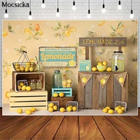 mocsicka lemon fruit party cake smash photography backdrops newborn baby children birthday photo props studio booth background