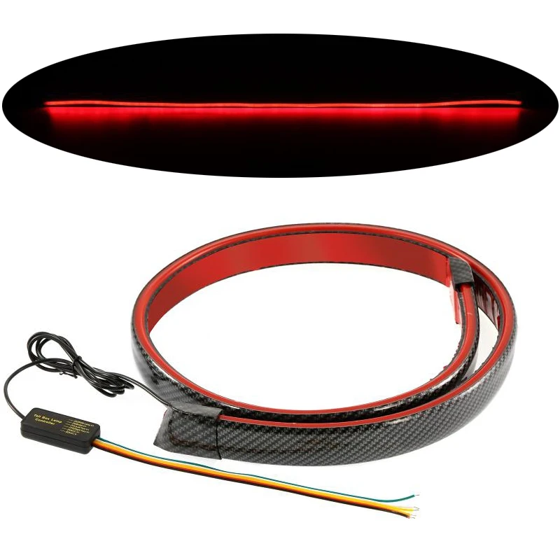 

Universal Carbon Fiber Rear Wing Lip Trunk Spoiler LED Multifunctional Streamer Turn Signal Brake Tail Light Car Exterior Parts
