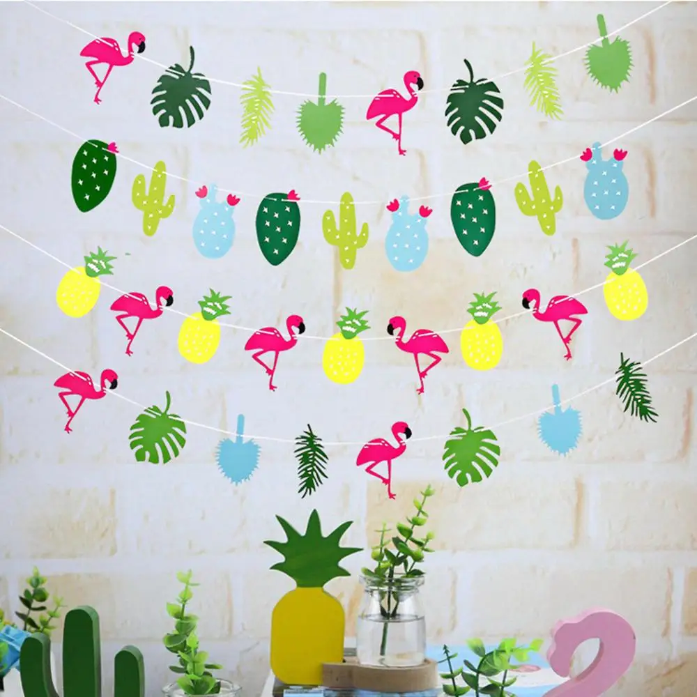 Гавайский флаг Фламинго Алоха тропический декор флажок фламинго для вечеринки