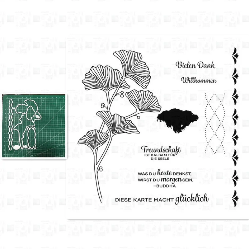 

Leaf Metal Cutting Dies and Stamps Stencil Scrapbooking DIY Album Stamp Paper Card Embossing Decor Craft