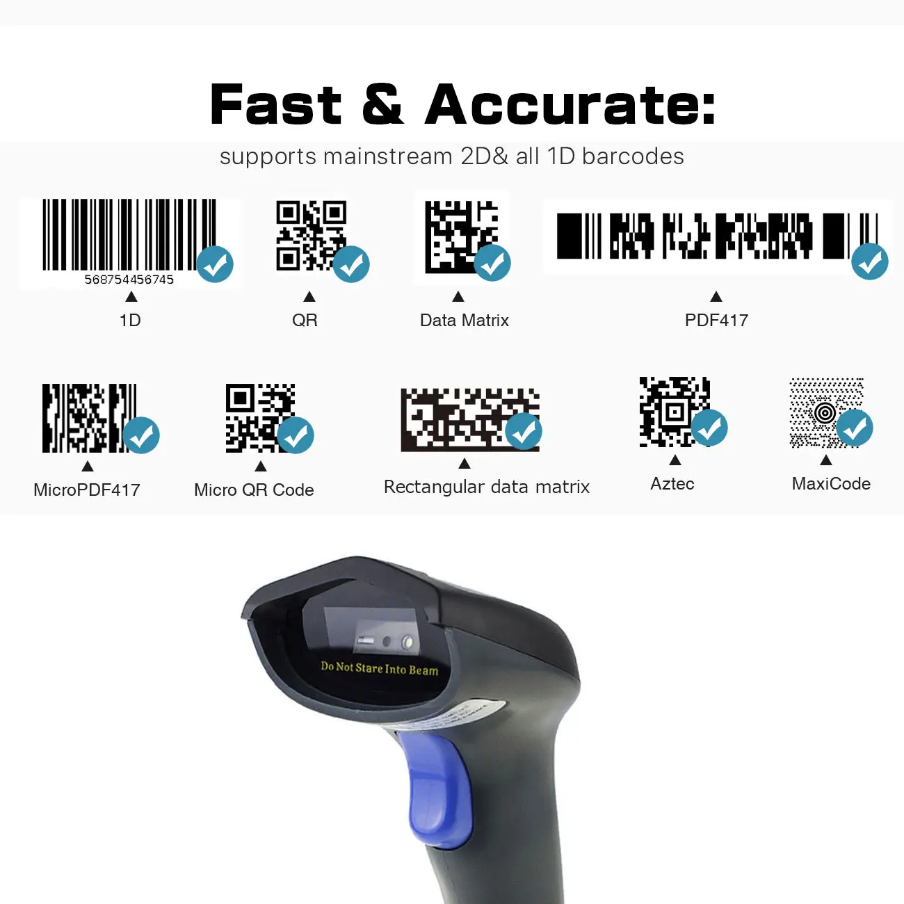 NETUM проводной 2D QR сканер штрих-кода USB порт портативный CCD считыватель для
