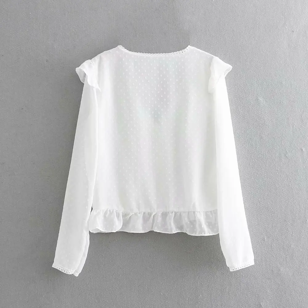 Женская кружевная шифоновая блузка в стиле пэчворк милая плиссированная с