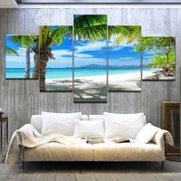 5 piece wall art canvas paintes maldives islands palm tree ocean painting pictures for living room decor modular seascape post