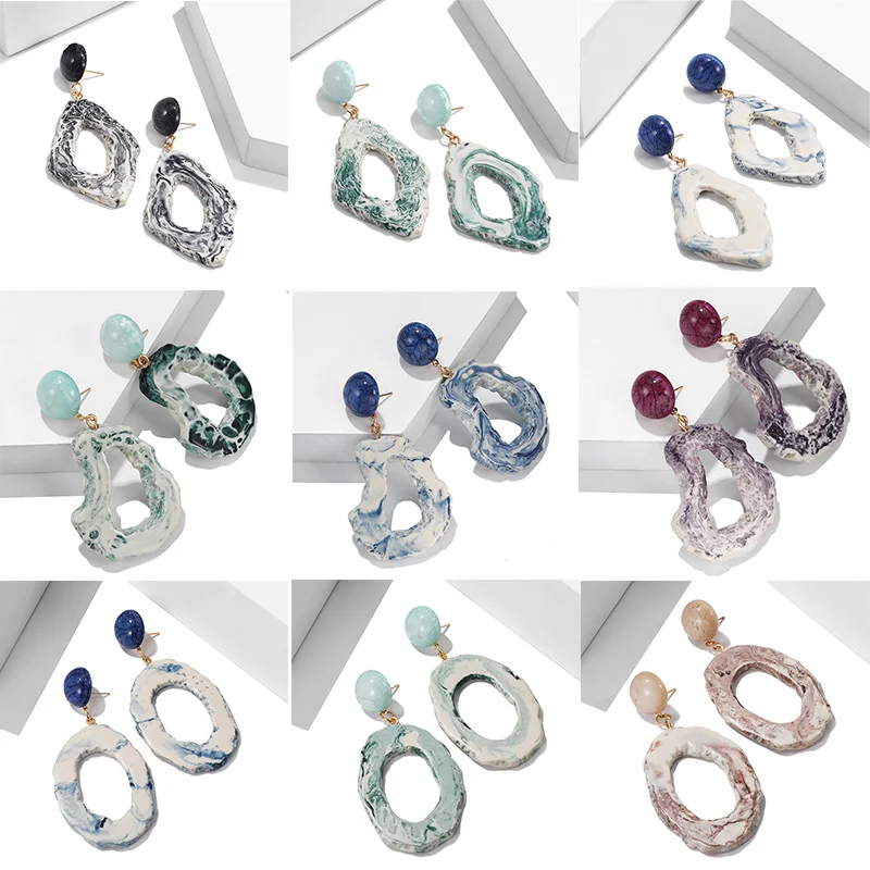 2019 Новинка акриловая черепаха из смолы обруч висячие серьги увеличенные