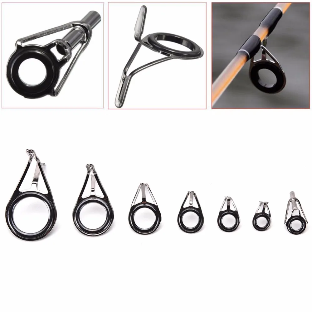 7 шт. набор для ремонта рыболовных удочек смешанного размера колец глаз размеров s