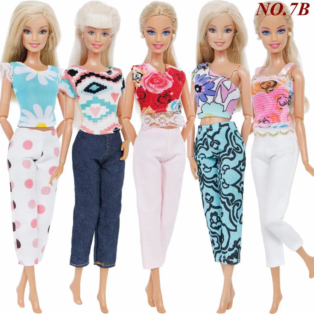 Мода ручной работы 5x наряды смешанный стиль красивые платья принцессы цветочный узор Юбка Одежда для куклы Барби аксессуары игрушки