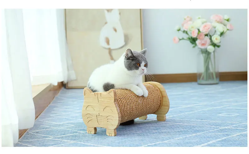 Сизаль-Кошка Когтеточка природа сосны лазания рамки кошка мебель котенок доска-скребок тренировочные игрушки для домашних животных