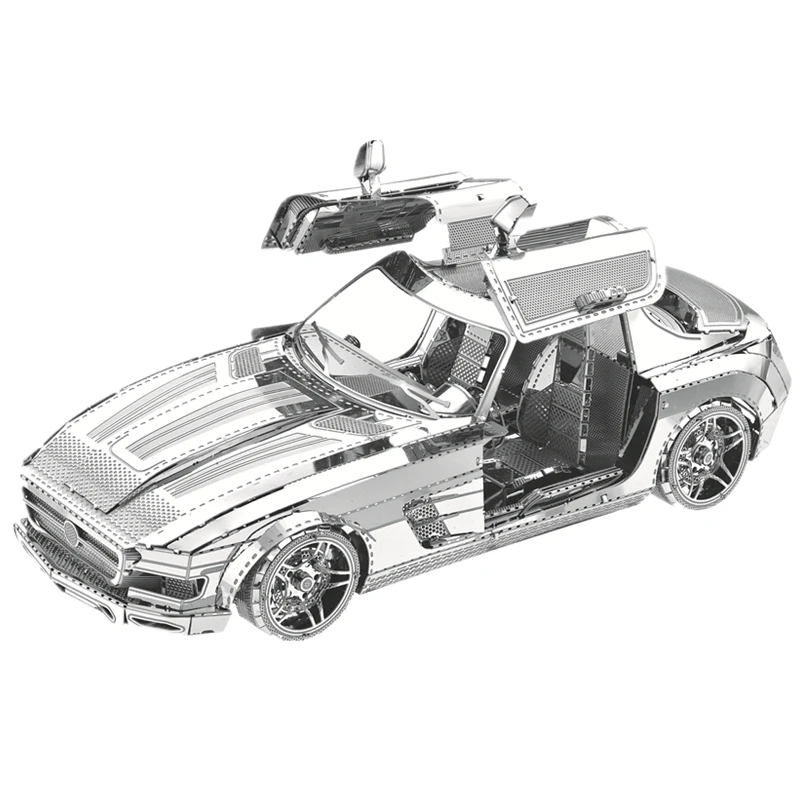 

3D Metal Puzzle Model Kit Butterfly Wing Sports Car DIY Laser Cut Assemble Jigsaw Decoration Toy for Children