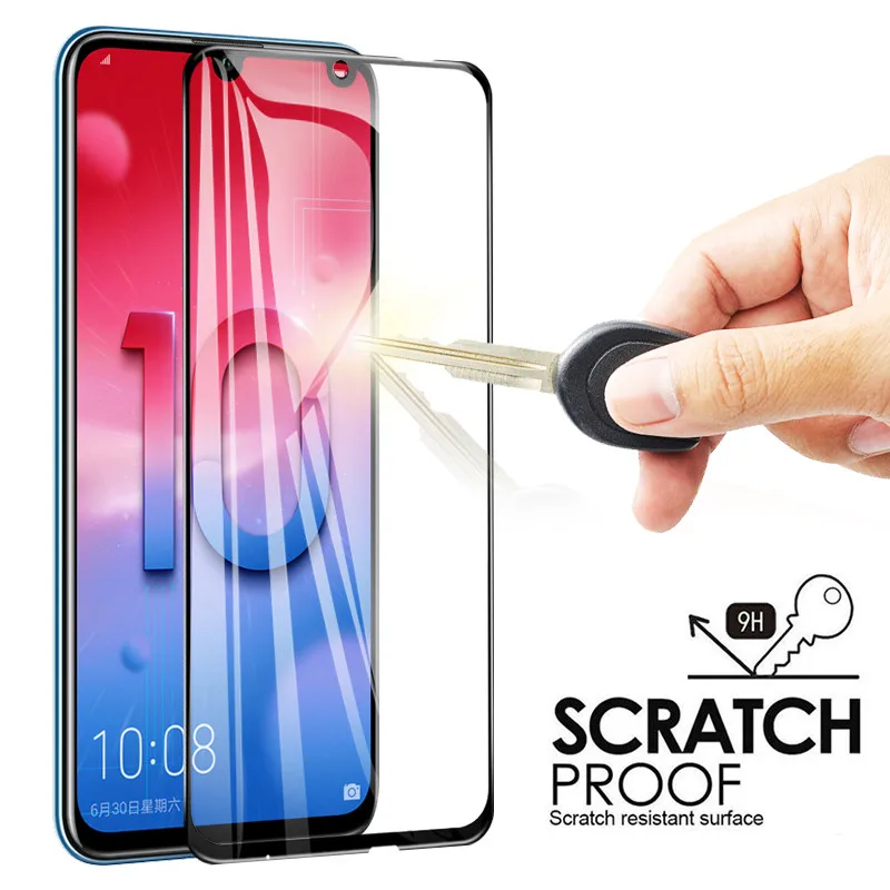Закаленное Полное клеевое стекло для Honor 10 Lite Защитное Huawei Honer 10i 20i lite P Smart