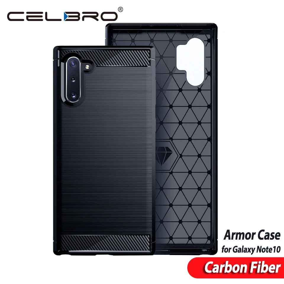 Матовый чехол из углеродного волокна для samsung Galaxy Note 10 Plus + защитный силиконовый
