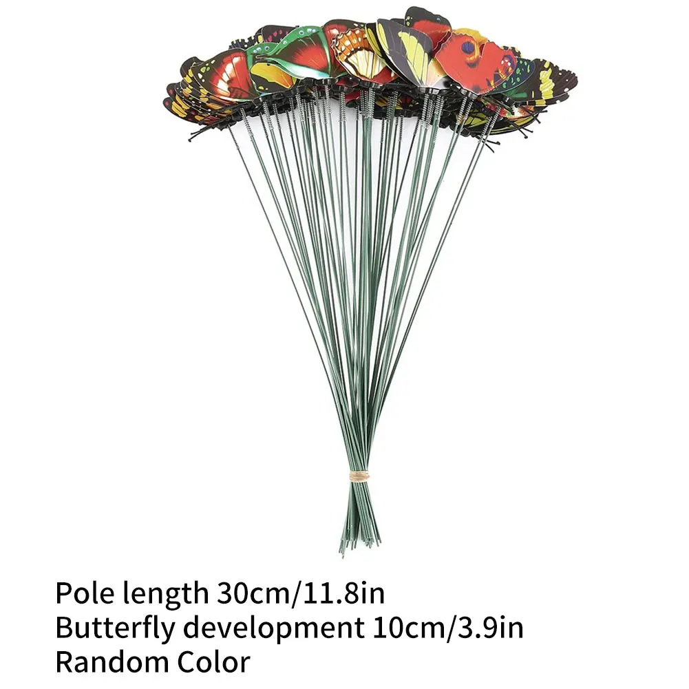 

50pcs Bunch Of Butterflies Garden Yard Planter Colorful Whimsical Butterfly Stakes Flower Pots Jardineria Decor Pots Decoration