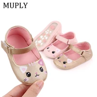pu leather hard sole princess shoes for newborn baby girls bebes walkers cute cat animal crib shoes the new year gifts