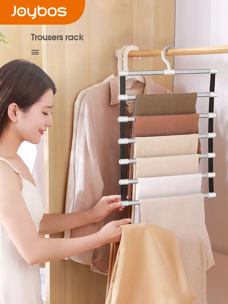 

JOYBOS Pants Rack Hangers Space Saving Clothes Hanger Organizer 6 in 1 Closet Trousers Hangers Pant Rack Leggings Hanger