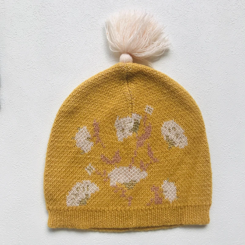 Yellow Hat Детская шапка, Осень-зима, StRafina LM, вязаная кепка головной убор для девочек, модная шапка для маленьких девочек, повязка на голову, Детская вязаная повязка на голову - Цвет: Yellow Hat