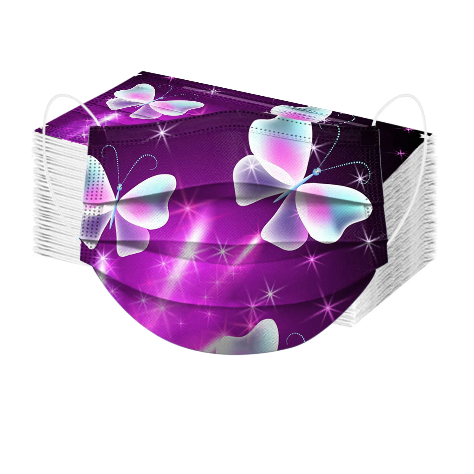 

Mascarillas Butterfly Face Mask Disposable Adult Filters Facial Masks Three Layer Mouth Mask 5 Sty Masque Rose Mouth Caps 50pcs