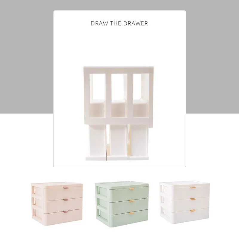 

MINKYS Simple Series 2/3/4 Layer Large Capacity Drawer Type Desktop Organizer Desk Storage Holder Shelf School Office Stationery