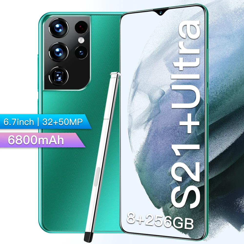 

Global Version S21+ Ultra 6.7 Inch 6800mAh Andriod 11 Smart Phone Face Fingerprint ID 32+50MP 12+512GB Dual SIM+SD Smart Phone