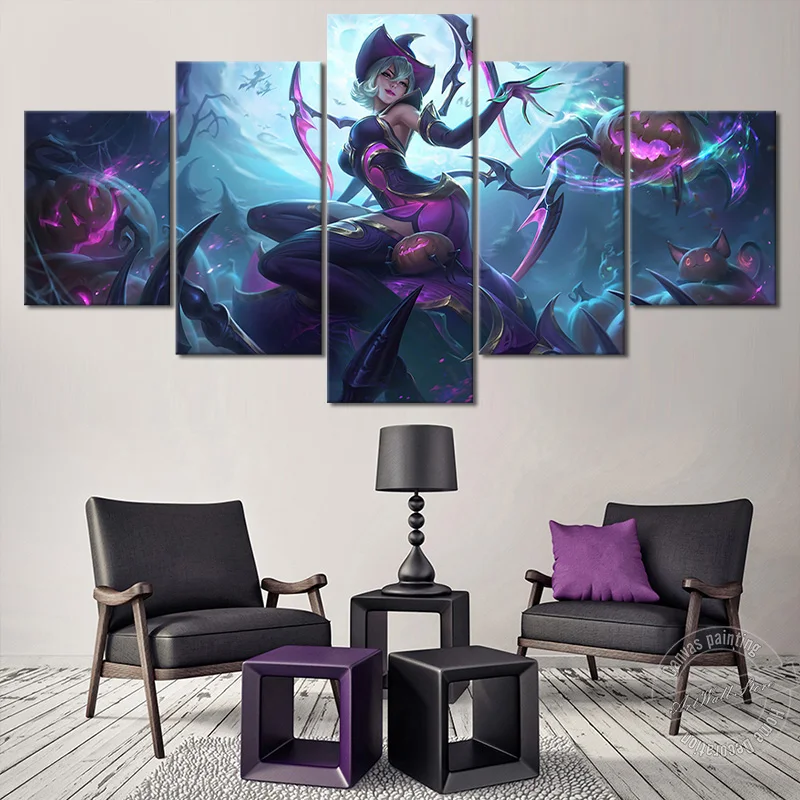 

LOL Game Poster League of Legends Elise The Spider Queen Halloween Skins Wall Picture No Frame Canvas Home Decor Birthday Gift