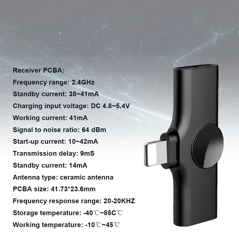 

EP033 Wireless Lavalier Microphone Mini Lapel Clip Mic for Recording Vlog Interview for iPhone Android Smartphone