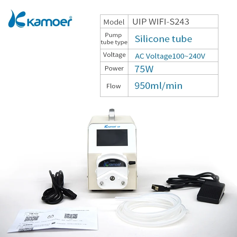 UIP WIFI-S243 Kamoer Lab UIP цифровой перистальтический насос с длительным сроком службы, используемый для лабораторных исследований и Wi-Fi управления - Напряжение: UIP WIFI-S243