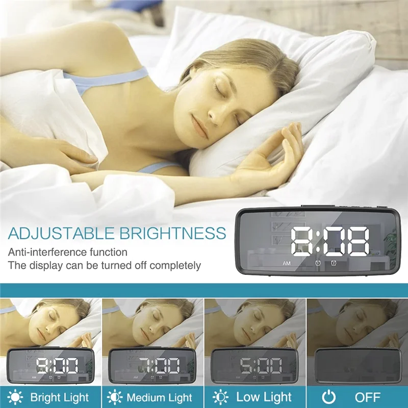 Цифровой будильник с FM-радио настольные светодиодные часы USB-управлением