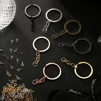 5 20pcslot key chain key ring keychain bronze rhodium gold 25mm30mm long round split keyrings keychain jewelry making wholesal