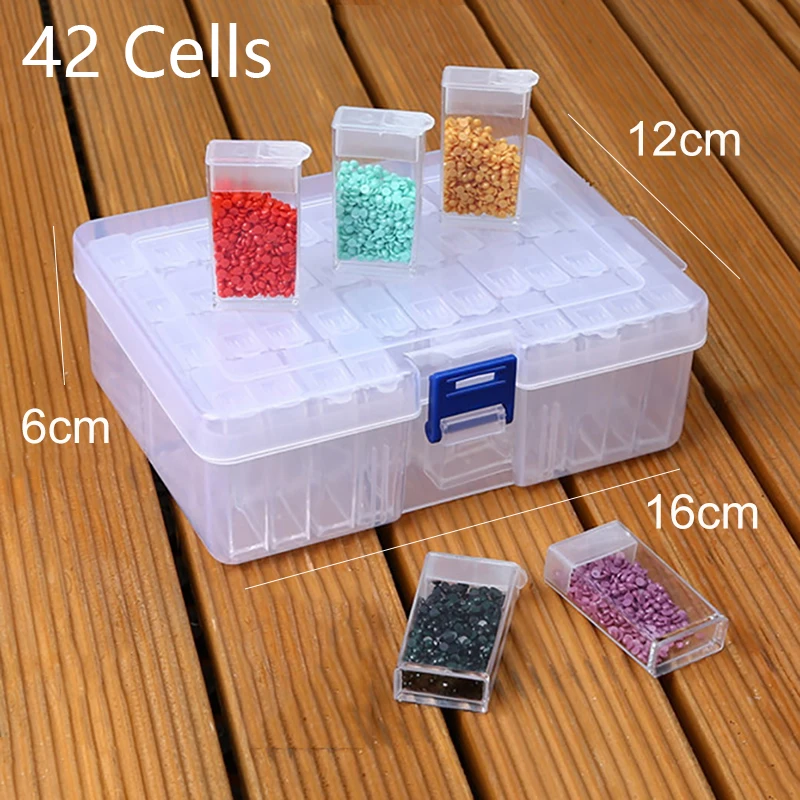 Инструменты для вышивки картин со стразами наборы с 64/56/42/28 ячейками пластиковая