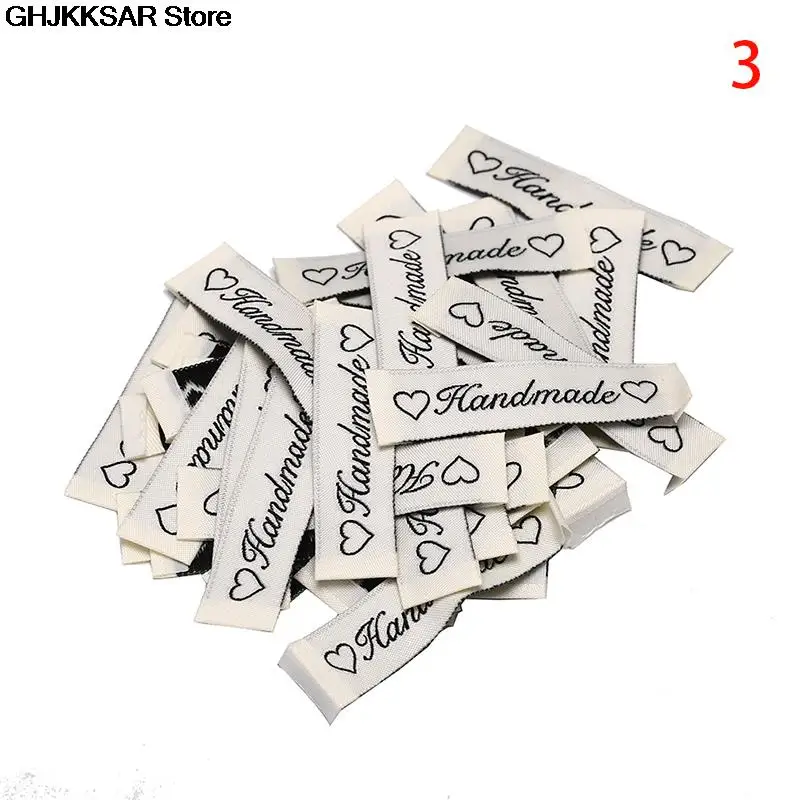 50pcs Cotton Main Labels for T-shirt Embossed Tags DIY Flag For Garment stitching Accessories | Дом и сад