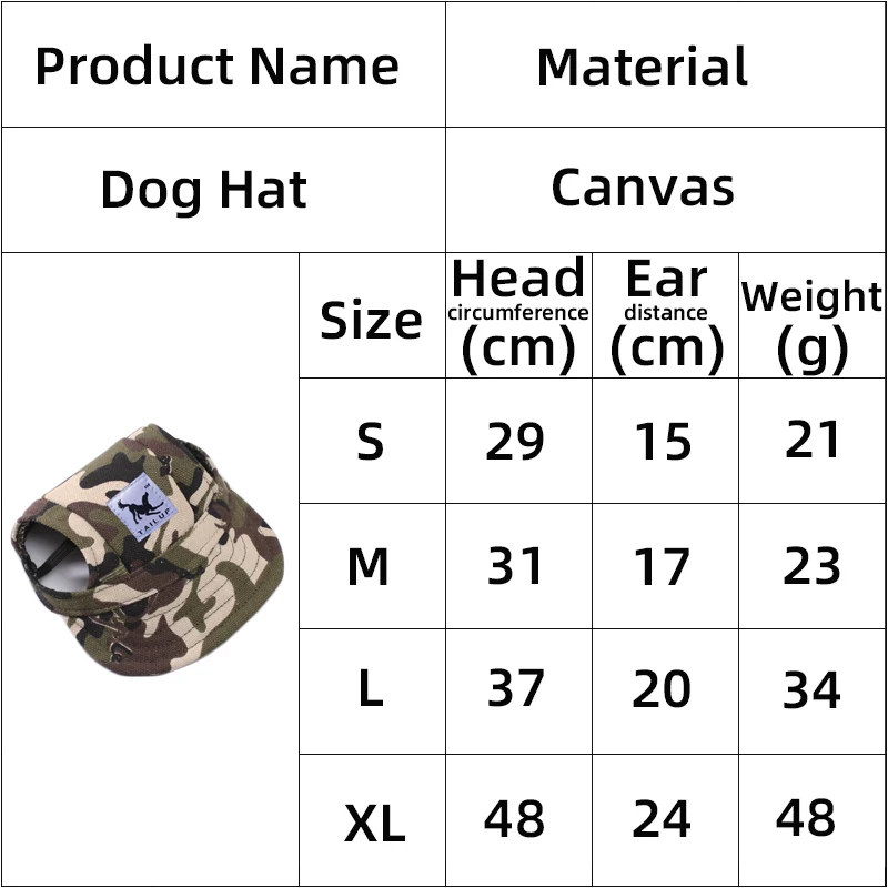 

Pet Dog Hat Accessories Baseball Cap Windproof Travel Sports Sun Hats for Puppy Large Pet Cat Outdoor Accessories Multicolor