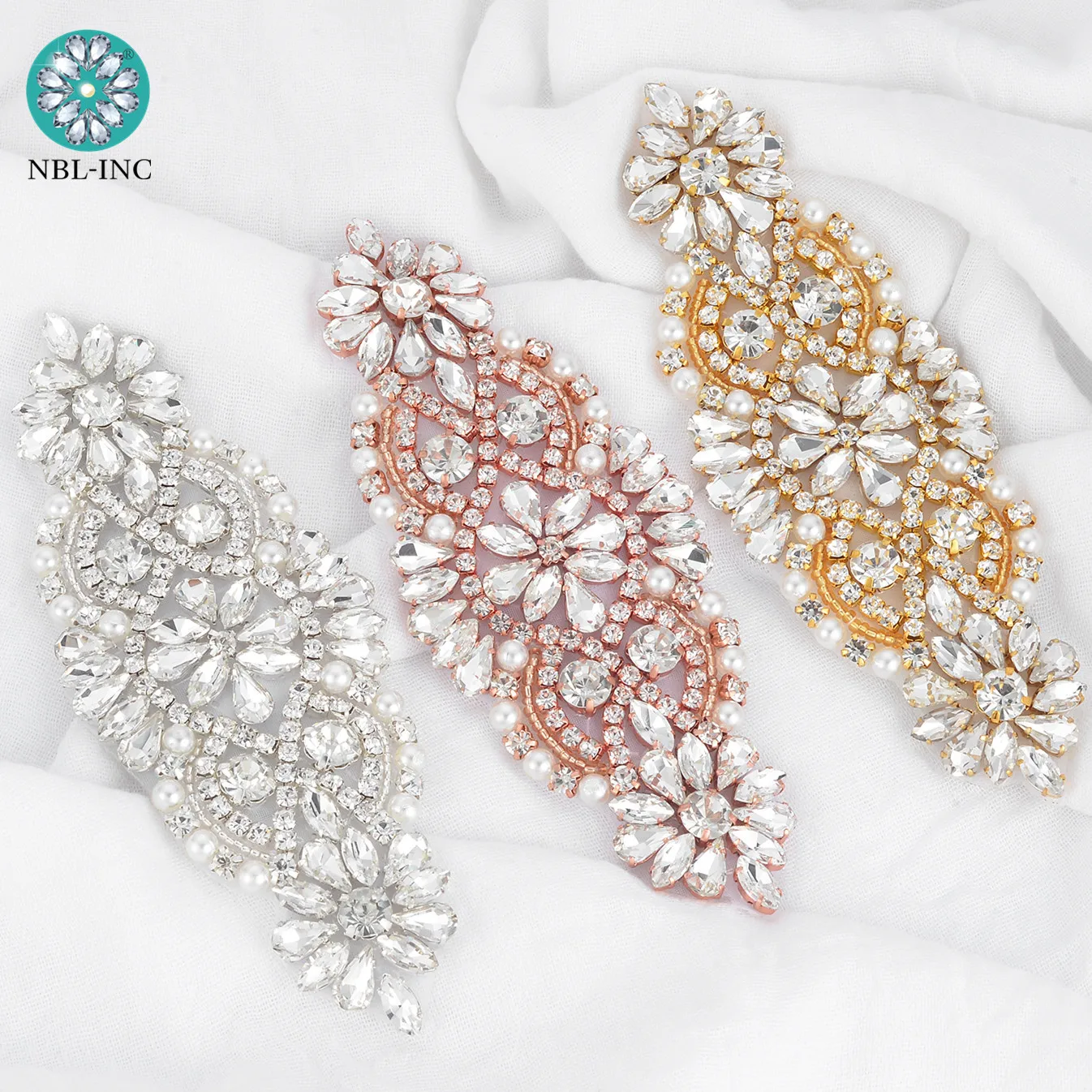 (1 шт.) серебристые золотые стразы свадебный пояс Свадебная Аппликация с