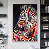 abstract horse head oil painting rainbow graffiti art two horses posters and prints modern canvas painting wall art picture