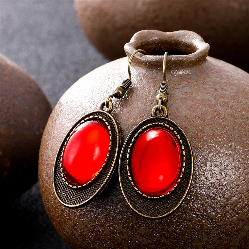 Популярные винтажные свисающие серьги из сплава овальной формы оригинальный