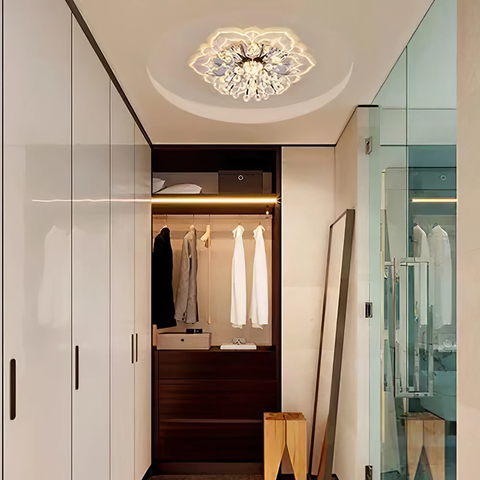 Хрустальный потолочный светильник уникальный дизайн в форме цветка потолочная