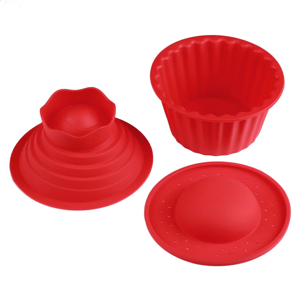 

Красный Силикон-40 ℃ ~ 240 ℃ гигантская Форма для кексов, 3 шт. большая Верхняя деталь, термостойкие Инструменты для выпечки, устройство для вып...