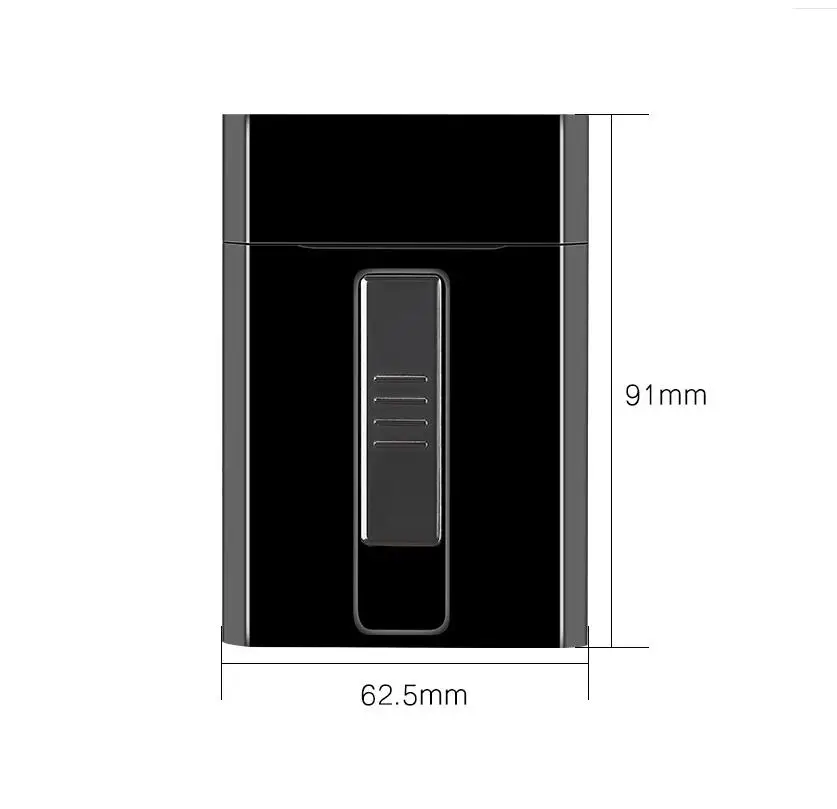 

Portable Plastic & Aluminum Cigarettes Box Case with Lighter Business Men Removable USB Charging Lighter Can Hold 20 Cigarettes