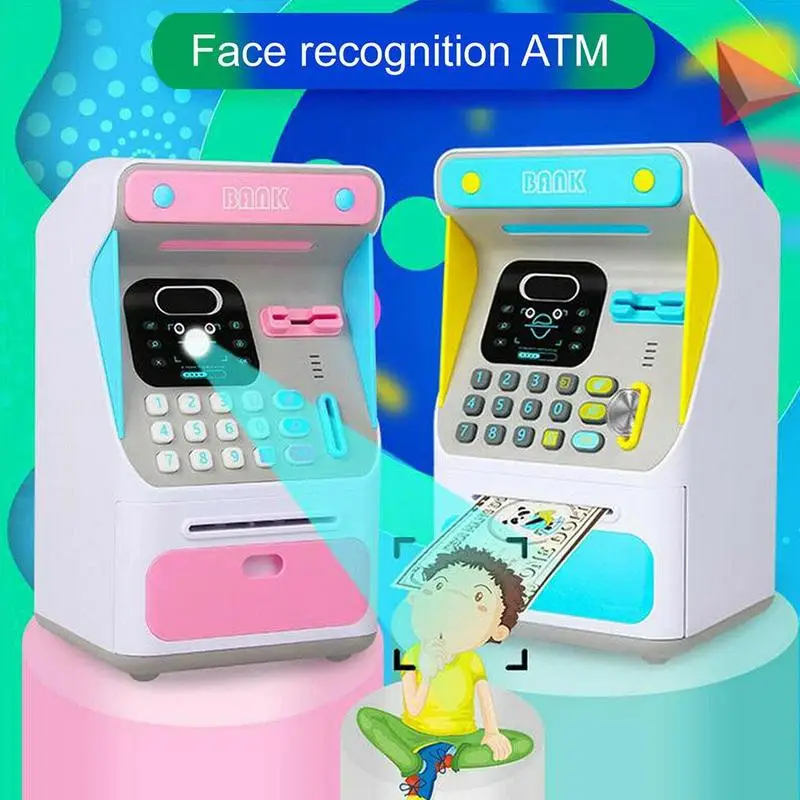 

2pcs Simulated Face Recognition Atm Machine Toys Safe Piggy Early Bank Money Gifts Save Educational For Children L8P7