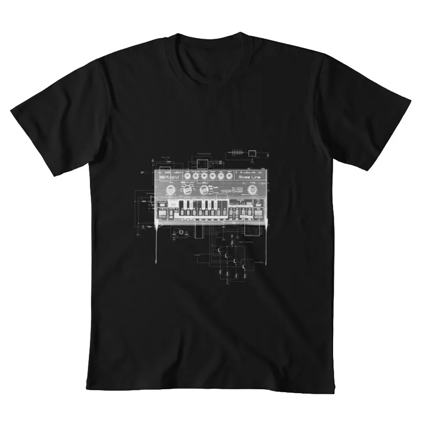 TB 303 футболка 606 808 Синт барабанная машина 80 80s Винтаж Роланд | Мужская одежда