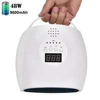48w rechargeable nail lamp with handle wireless gel polish dryer nail salon light nails oven cordless nail uv led lamp