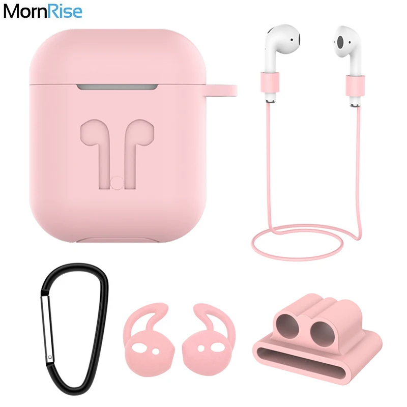 4 в 1 для Apple AirPods 2 чехол на аирподс зарядки силиконовый + ремешок часов ремешки