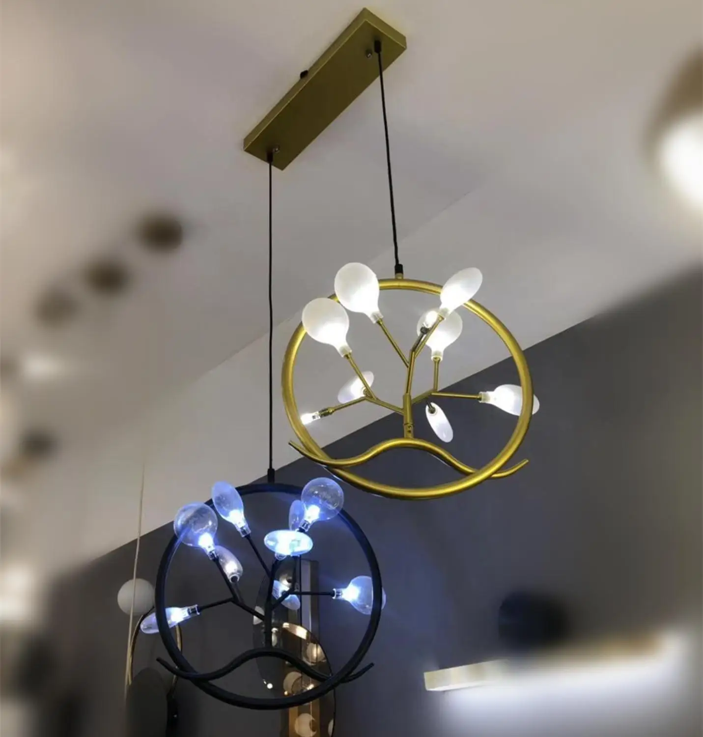 Птица клетка кольцо люстра лампа Скандинавский дизайн ветка дерева для дома