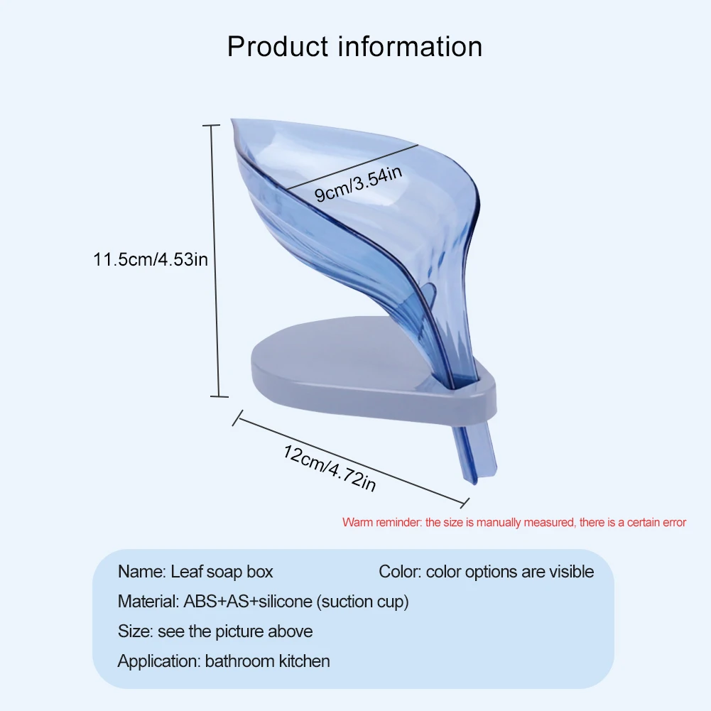 

Leaf Shape Soap Box Bathroom Soap Dish Storage Non-slip Drain Soap Holder Case Container Plates Bath Gadget Bathroom Accessories